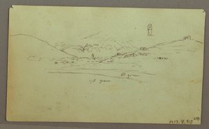 Tegning, ruiner, 27. april 1868 af Frederic Edwin Church