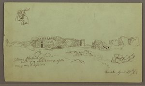 Tegning, Ruiner, Figurstudie, 27. april 1868 af Frederic Edwin Church