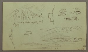 Tegning, Ruiner, Figurstudie, 27. april 1868 af Frederic Edwin Church