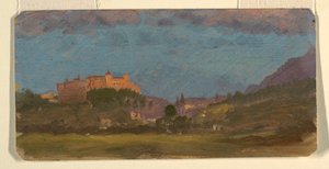 Tegning, Salzburg, Østrig fra øst, juli 1868 af Frederic Edwin Church