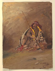 Tegning, siddende beduin, sandsynligvis februar 1868 af Frederic Edwin Church