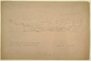 Tegning, bredden af søen og foden af Mount Katahdin, 29. august 1856 af Frederic Edwin Church