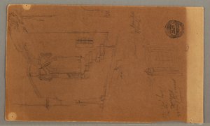 Tegning, Sidebillede af bygning, vindue, 29. maj 1868 af Frederic Edwin Church