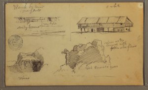 Tegning, Skitser, Ecuador eller Colombia; bagside: Skitser, Ecuador eller Colombia, 1857 af Frederic Edwin Church