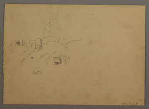 Tegning, Skitser fra Petra, Jordan, februar 1868 af Frederic Edwin Church