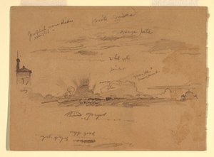 Tegning, Skitser fra Rom, Italien, november 1868 af Frederic Edwin Church