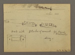 Tegning, Skitser fra Mellemøsten, herunder Suezkanalen, januar 1868 af Frederic Edwin Church