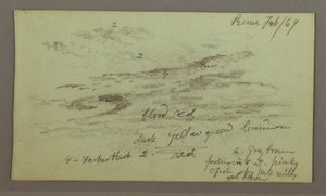 Tegning, himmelstudie, 1. februar 1869 af Frederic Edwin Church