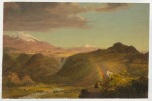 Tegning, Sydamerikansk landskab, 1854 af Frederic Edwin Church