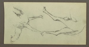 Tegning, studie af kamelben, muligvis 1868 af Frederic Edwin Church