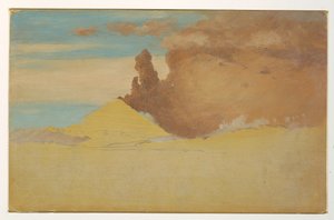 Tegning, studie af Cotopaxi i udbrud, Ecuador, 1853 af Frederic Edwin Church