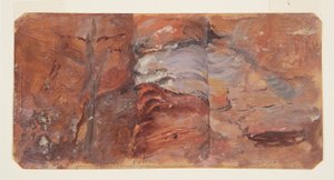 Tegning, studie af klipper, Petra, februar 1868 af Frederic Edwin Church