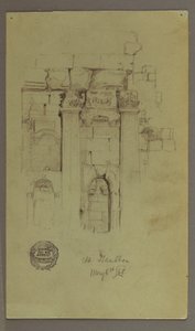 Tegning, studie af tempelruiner, 8. maj 1868 af Frederic Edwin Church