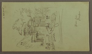 Tegning, studie af en fresko fra Pompei, muligvis 1868-69 af Frederic Edwin Church