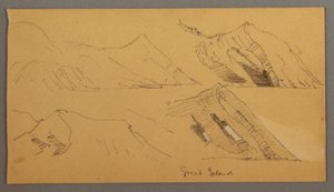 Tegning, Studie af klipper, muligvis 1859 af Frederic Edwin Church