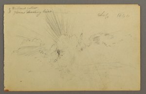 Tegning, Sol bag skyer, 1844 af Frederic Edwin Church