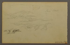 Tegning, Sol bag skyer, 1844 af Frederic Edwin Church