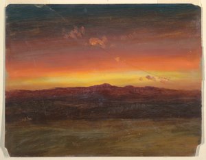 Tegning, solnedgang, 1860-70 af Frederic Edwin Church
