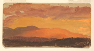 Tegning, solnedgang, Hudson Valley, juni 1870 af Frederic Edwin Church