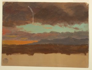 Tegning, Solnedgang over Hudson Valley, 1865-75 af Frederic Edwin Church