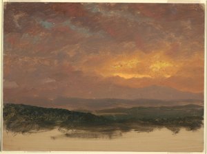 Tegning, Solnedgang over Catskills, 1870-80 af Frederic Edwin Church