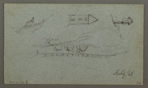 Tegning, Tauerntoppene, K nigss, juli 1868 af Frederic Edwin Church