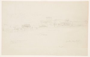 Tegning, templer, Baalbek, 6. maj 1868 af Frederic Edwin Church