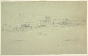 Tegning, templer, Baalbek, 6. maj 1868 af Frederic Edwin Church
