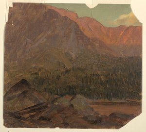 Tegning, Det store Katahdin-bassin, Maine, 1860-70 af Frederic Edwin Church