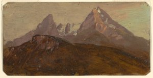 Tegning, Watzmann, Berchtesgaden, Bayern, 1868 af Frederic Edwin Church