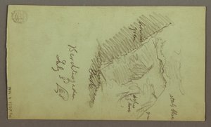 Tegning, tårne, tage, spids, tag, juli 1868 af Frederic Edwin Church