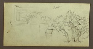 Tegning, Træer, Skulpterede, februar, muligvis 1868 af Frederic Edwin Church