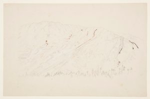 Tegning, øvre del af Great Basin, Mt. Katahdin, september 1877 af Frederic Edwin Church