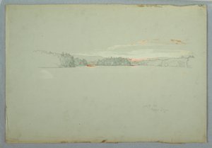 Tegning, Upper Tongue Lake, 1. oktober 1879 af Frederic Edwin Church