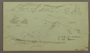 Tegning, Valley, april, muligvis 1868 af Frederic Edwin Church