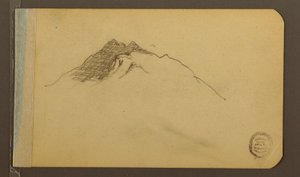 Tegning, dal; bagside: bjergtop, 1889 af Frederic Edwin Church