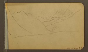 Tegning, dal; bagside: bjergtop, 1889 af Frederic Edwin Church