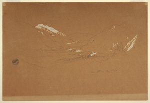 Tegning, dalen "nær Golling", Østrig, 5. august 1868 af Frederic Edwin Church