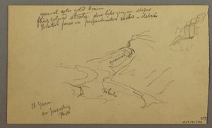 Tegning, El Yemen-dalen, 20. februar 1868 af Frederic Edwin Church