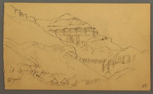 Tegning, Valleyside, februar 1869  af Frederic Edwin Church
