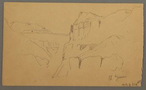 Tegning, Valleyside, februar 1869  af Frederic Edwin Church