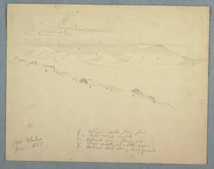 Tegning, Udsigt fra Mount Salus, Jamaica, juni 1865 af Frederic Edwin Church