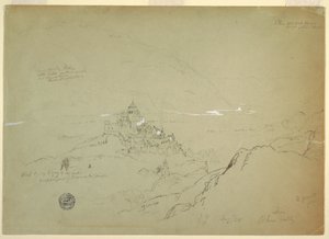 Tegning, Udsigt over Sien i Rhônedalen, august 1868 af Frederic Edwin Church