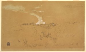 Tegning, vulkan, Sangay, 11. juli 1857 af Frederic Edwin Church