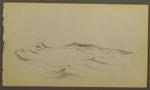 Tegning, Bølger, muligvis 1860 af Frederic Edwin Church