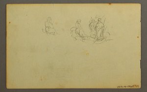 Tegning, Skovlandskab, muligvis 1845 af Frederic Edwin Church