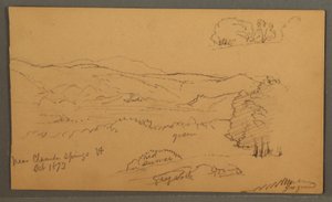 Tegning, Skovklædt dal, oktober 1873 af Frederic Edwin Church