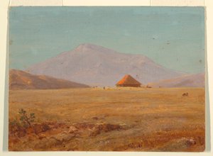 Ecuador ?, bjergplateau med hytte af Frederic Edwin Church