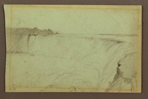 Horseshoe Falls med en dobbelt regnbue, Niagara-floden, Canada af Frederic Edwin Church