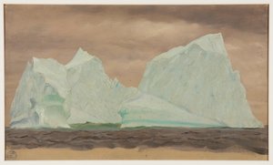 Isbjerge under overskyet himmel af Frederic Edwin Church